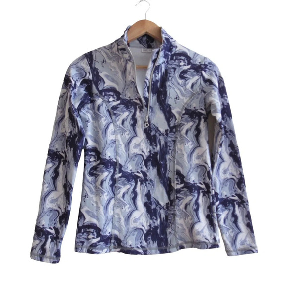 Nils Purple White 1/4 Zip Pullover Top Size XS Mid Layer Ski Outdoors Stretch - Picture 9 of 12